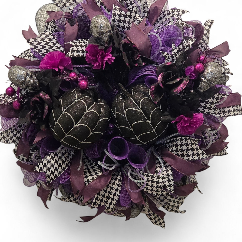 Black and Purple Halloween Wreath